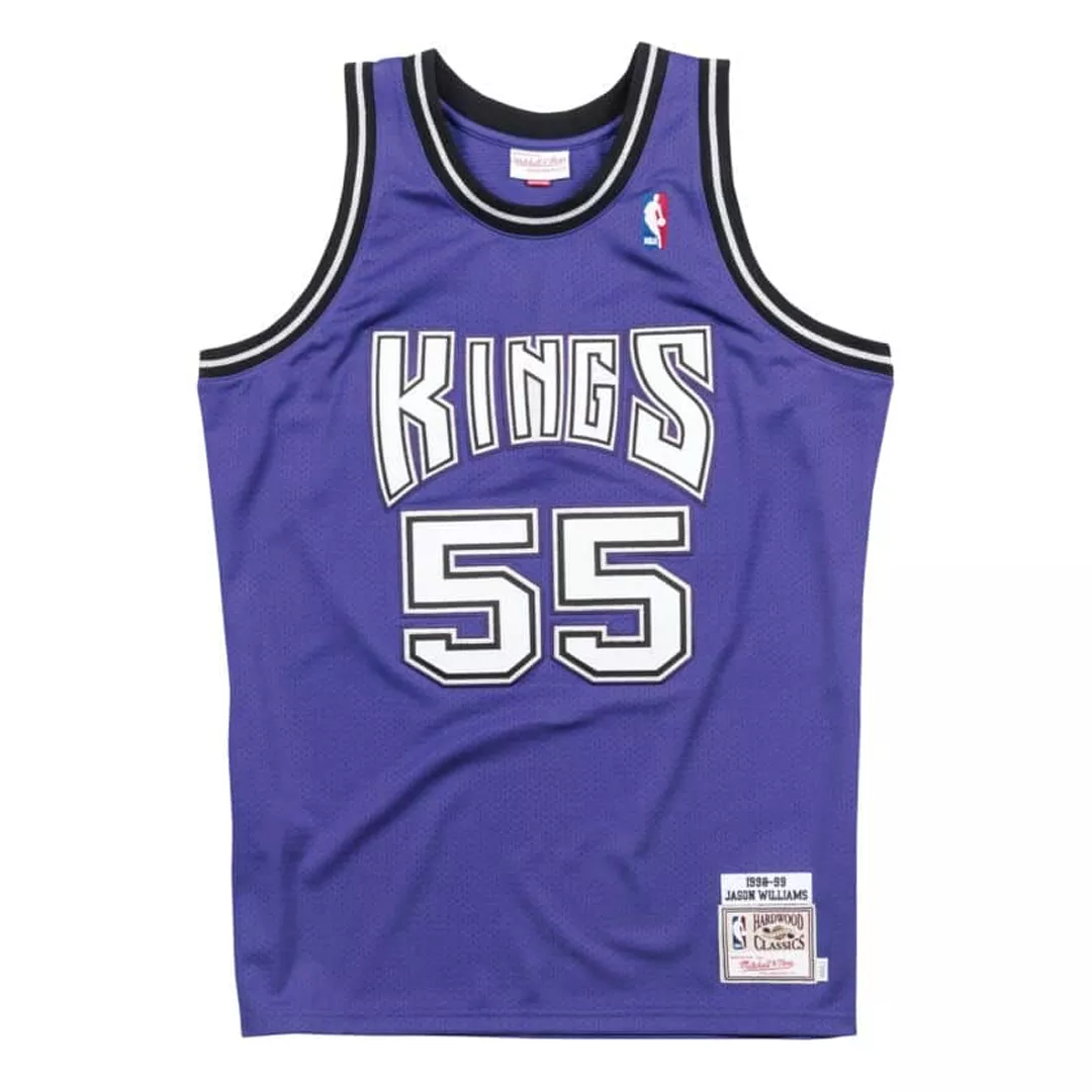 Men's Sacramento Kings Jason Williams #55 Purple Hardwood Classics Jersey 98-99
