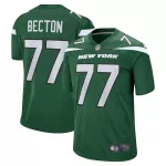 Men New York Jets Mekhi Becton #77 Nike Green Game Jersey - thejerseys