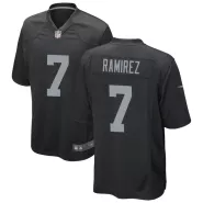 Men Las Vegas Raiders Raiders RAMIREZ #7 Black Game Jersey - thejerseys