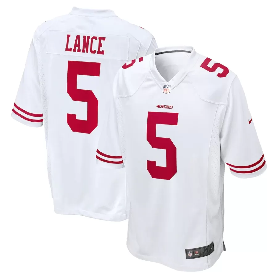 Nike Men's San Francisco 49ers Trey Lance #5 Red Game Jersey