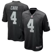 Men Las Vegas Raiders Derek Carr #4 Nike Black Game Jersey - thejerseys