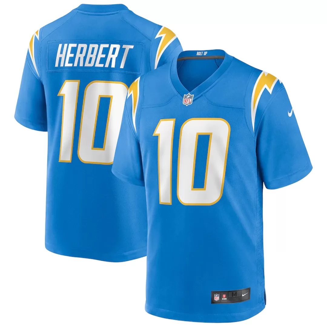 Men Los Angeles Chargers Justin Herbert #10 Nike Blue Game Jersey