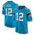 Men Carolina Panthers DJ Moore #12 Nike Blue Game Jersey - thejerseys