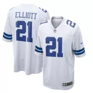 Men Dallas Cowboys Ezekiel Elliott #21 Nike White Game Jersey - thejerseys