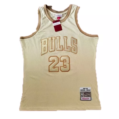 Men's Chicago Bulls Michael Jordan #23 Gold Hardwood Classics Jersey 97-98 - thejerseys