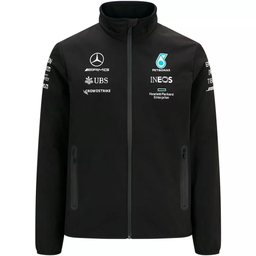 Men's Mercedes AMG Petronas F1 Racing Team Softshell Jacket- Black 2021