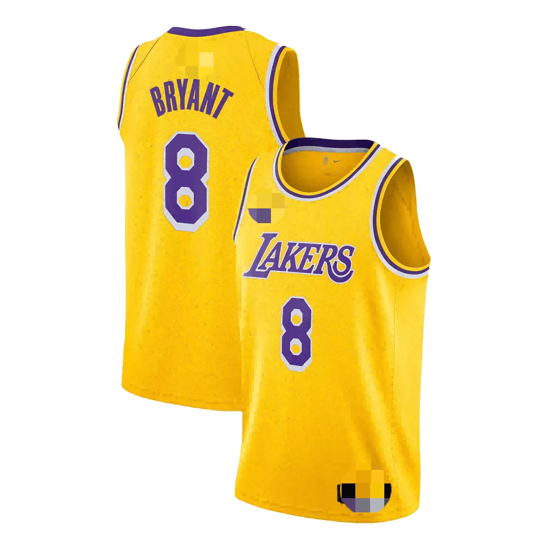 Men's Los Angeles Lakers #8 #24 Kobe Bryant Yellow Hardwood