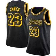 Men's Los Angeles Lakers LeBron James #23 Black Swingman Jersey - City Edition - thejerseys