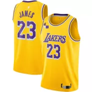 Men's Los Angeles Lakers LeBron James #23 Gold Swingman Jersey - Icon Edition - thejerseys