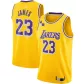Men's Los Angeles Lakers LeBron James #23 Gold Swingman Jersey - Icon Edition - thejerseys