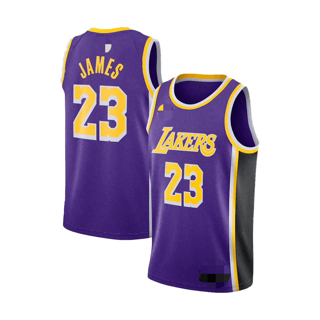 The Nike Tee Dri Fit Men's NBA Purple Lakers Lebron James #23
