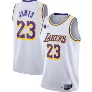Men's Los Angeles Lakers LeBron James #23 White Swingman Jersey - Association Edition - thejerseys