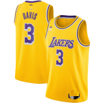 Men's Los Angeles Lakers Anthony Davis #3 Gold Swingman Jersey - Icon Edition