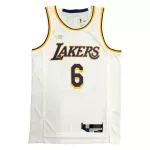 Men's Los Angeles Lakers LeBron James #6 White Diamond Swingman Jersey - Icon Edition - thejerseys