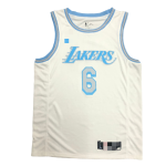 Men's Los Angeles Lakers Lebron James #6 White 2021 Swingman Jersey - City Edition
