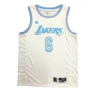 Men's Los Angeles Lakers Lebron James #6 White 2021 Swingman Jersey - City Edition - thejerseys