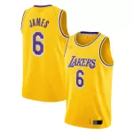 Men's Los Angeles Lakers LeBron James #6 Gold Swingman Jersey - Icon Edition - thejerseys