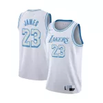 Men's Los Angeles Lakers LeBron James #23 White 2020/21 Swingman Jersey - City Edition - thejerseys