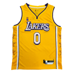 Men's Los Angeles Lakers Westbrook #0 Yellow Swingman Jersey - City Edition