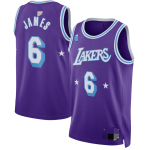 Men's Los Angeles Lakers LeBron James #6 Purple 2021/22 Diamond Swingman Jersey - City Edition