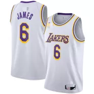 Men's Los Angeles Lakers LeBron James #6 White 2020/21 Swingman Jersey - Association Edition - thejerseys