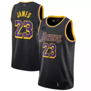 Men's Los Angeles Lakers LeBron James #23 Black 2020/21 Swingman Jersey - thejerseys