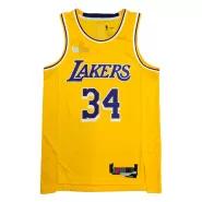 Men's Los Angeles Lakers O'NEAL #34 Gold 2021 Diamond Swingman Jersey - Icon Edition - thejerseys