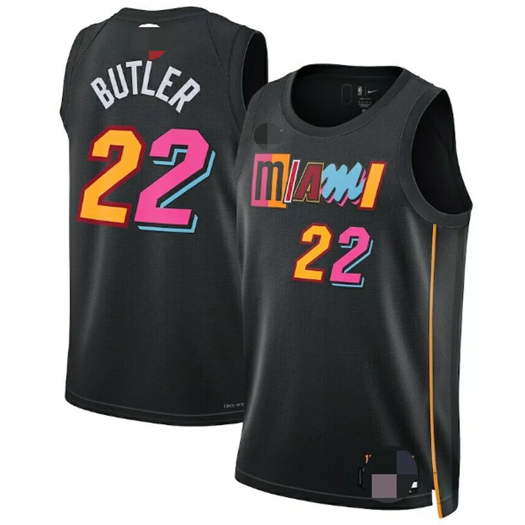 Men's Miami Heat Jimmy Butler #22 Black 2021/22 Swingman Jersey - City Edition
