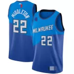 Men's Milwaukee Bucks Khris Middleton #22 Blue 2020/21 Swingman Jersey - City Edition - thejerseys