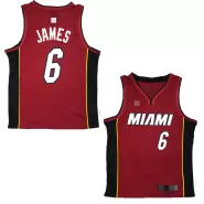 Men's Miami Heat Lebron James #6 Red Swingman Jersey - City Edition - thejerseys