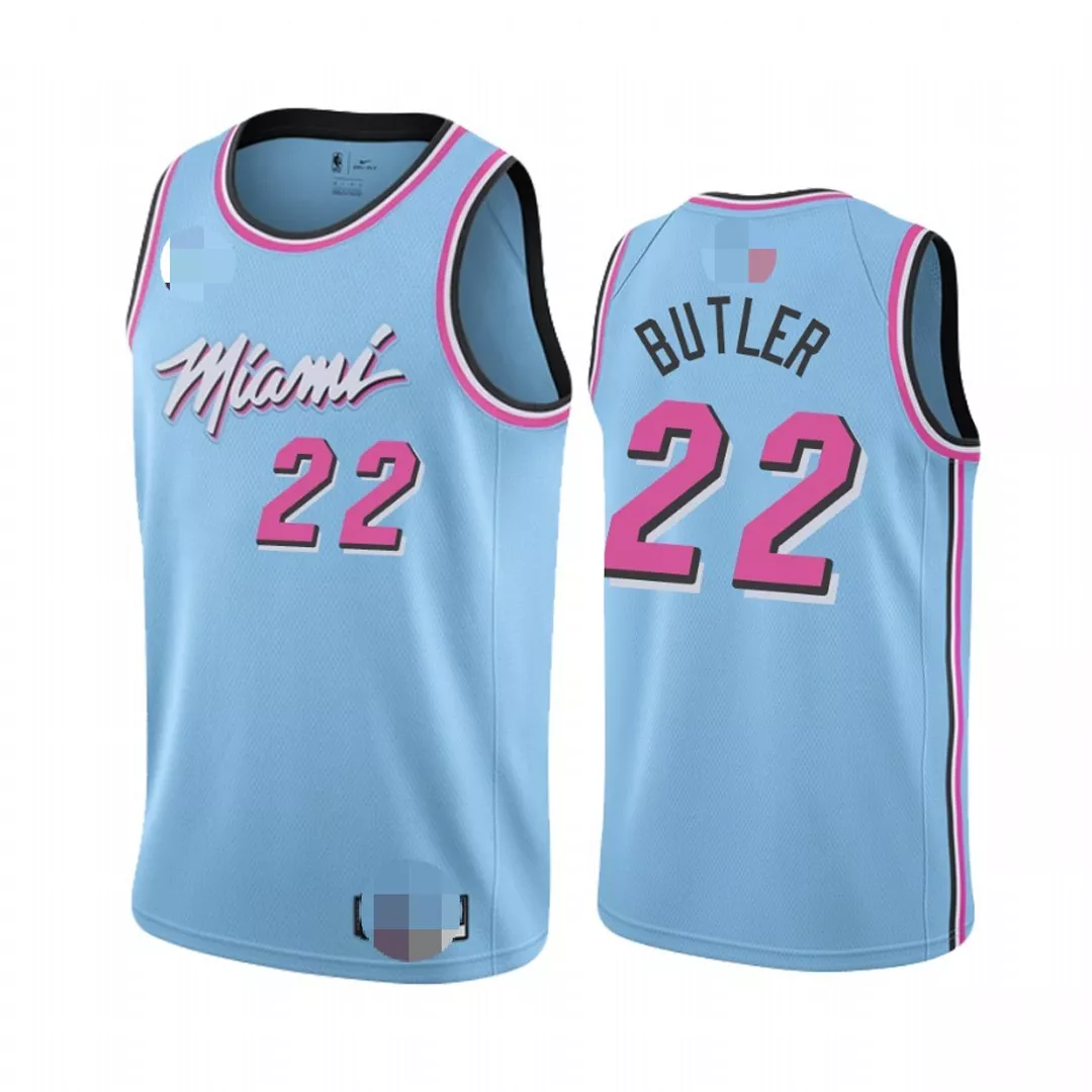 Men's Miami Heat Jimmy Butler #22 Blue Swingman Jersey 2019/20 - City Edition