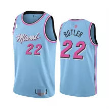Men's Miami Heat Jimmy Butler #22 Blue 2019/20 Finished Swingman Jersey - City Edition - thejerseys
