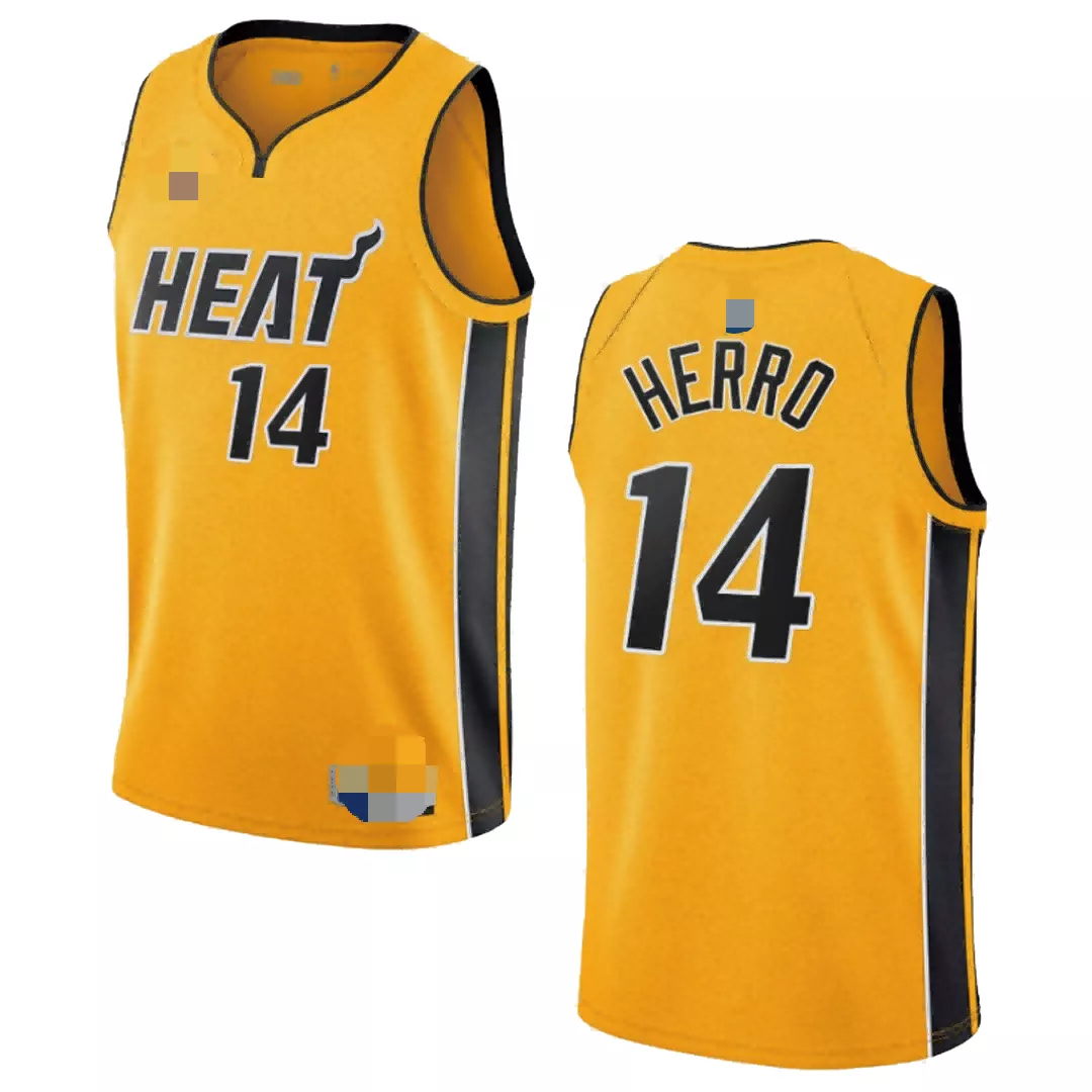 Men's Miami Heat Herro #14 Yellow Swingman Jersey 2020/21 - thejerseys