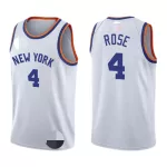 Men's New York Knicks Derrick Rose #4 White 2021/22 75th Anniversary Jersey - Association Edition - thejerseys