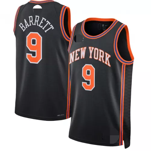 Men's New York Knicks RJ Barrett #9 Black Swingman Jersey 2021/22 - City Edition - thejerseys