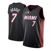 Men's Miami Heat Dragic #7 Black Swingman Jersey - Icon Edition - thejerseys