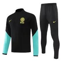 Inter Milan 1/4 Zip Black Tracksuit Kit(Top+Pants) 2022/23 for Adults - thejerseys
