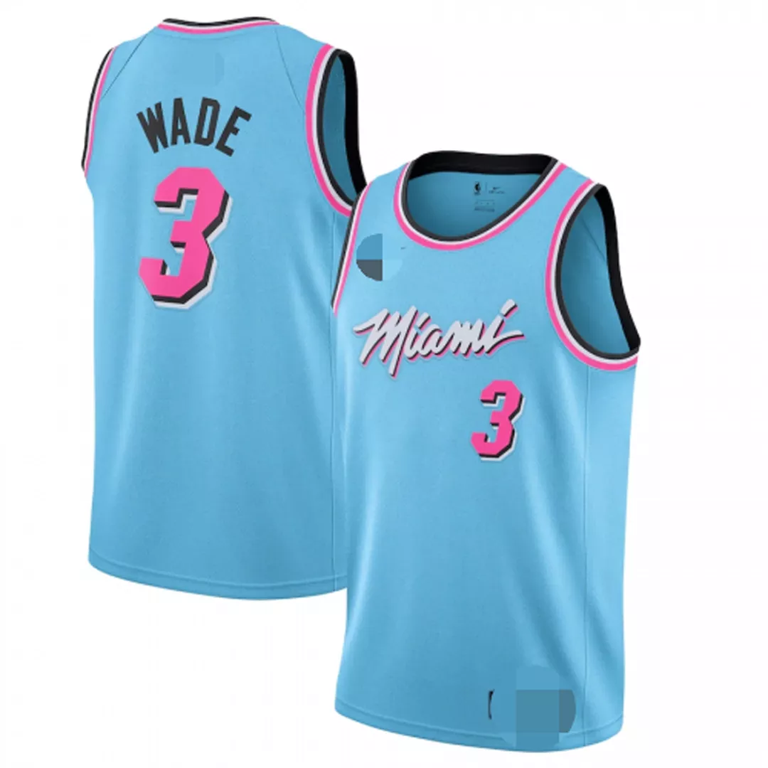 Men's Miami Heat Dwyane Wade #3 Blue Swingman Jersey 2019/20 - City Edition