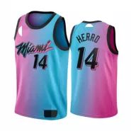 Men's Miami Heat Tyler Herro #14 Blue&Pink 2020/21 Swingman Jersey - City Edition - thejerseys