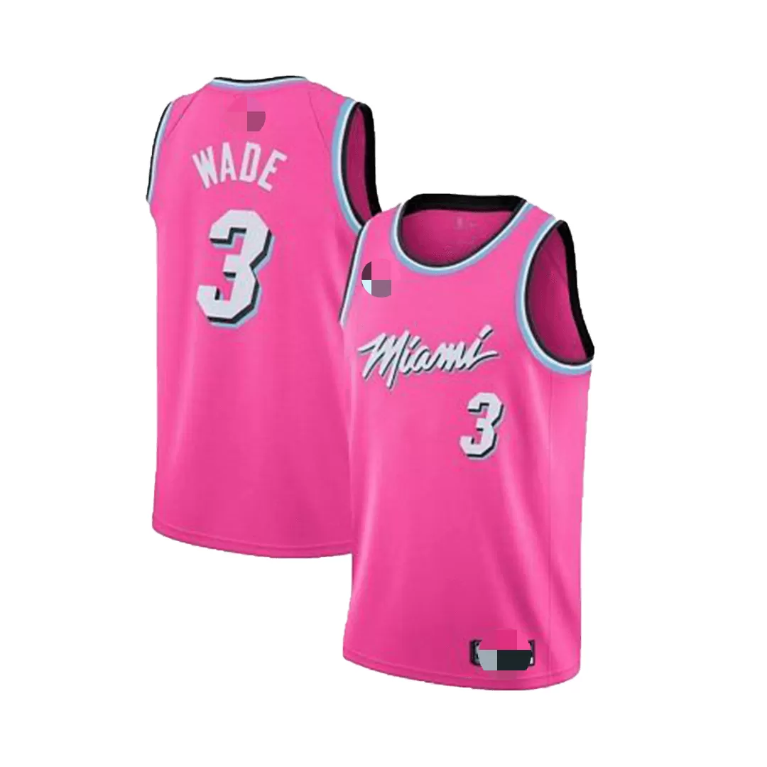 Men's Miami Heat Wade #3 Pink Swingman Jersey 2019/20 - City Edition