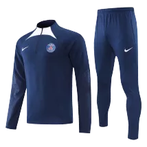 PSG 1/4 Zip Navy Tracksuit Kit(Top+Pants) 2022/23 for Adults - thejerseys