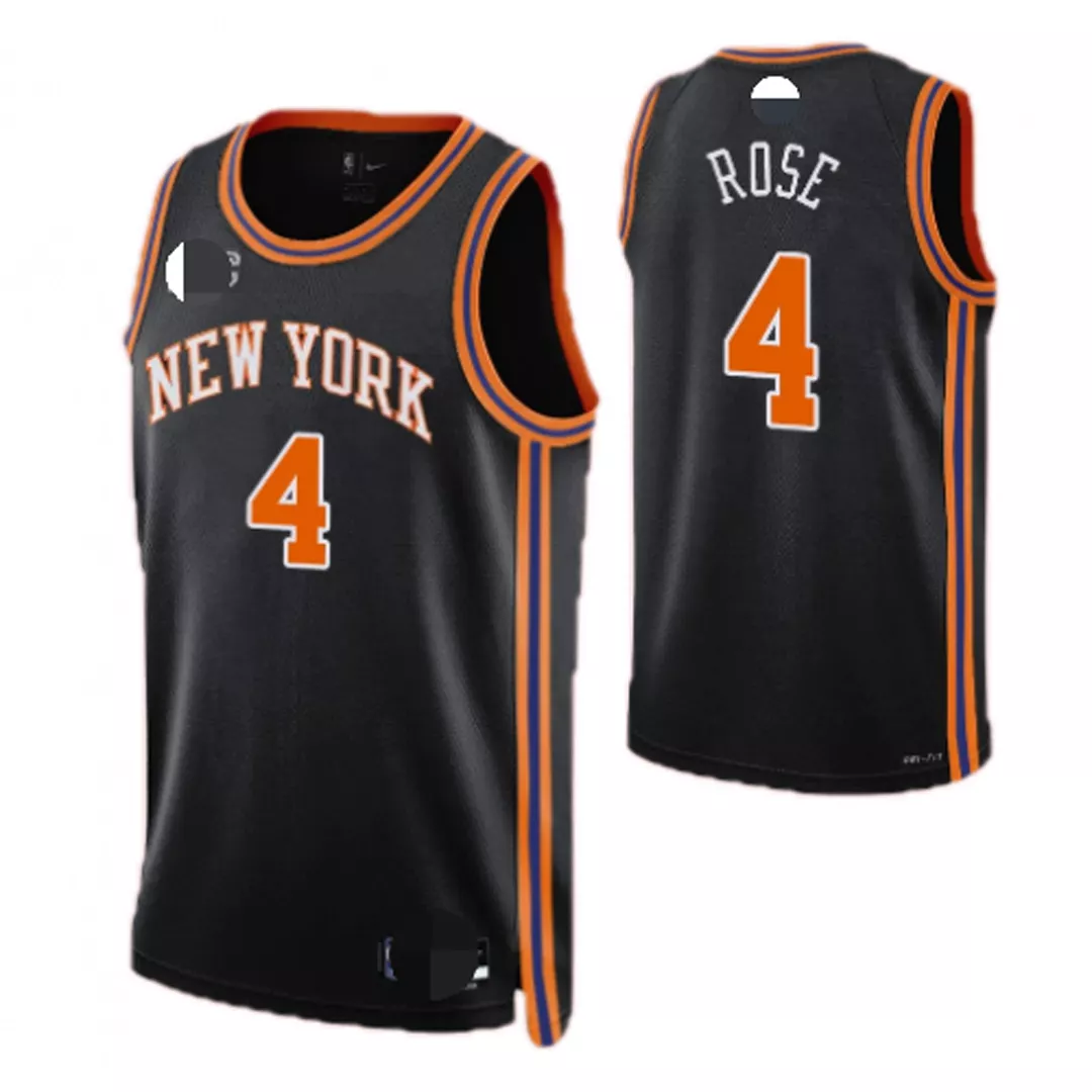 Men's New York Knicks Derrick Rose #4 Black Swingman Jersey 2021/22 - City Edition