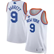Men's New York Knicks RJ Barrett #9 White 2021/22 75th Anniversary Jersey - Association Edition - thejerseys
