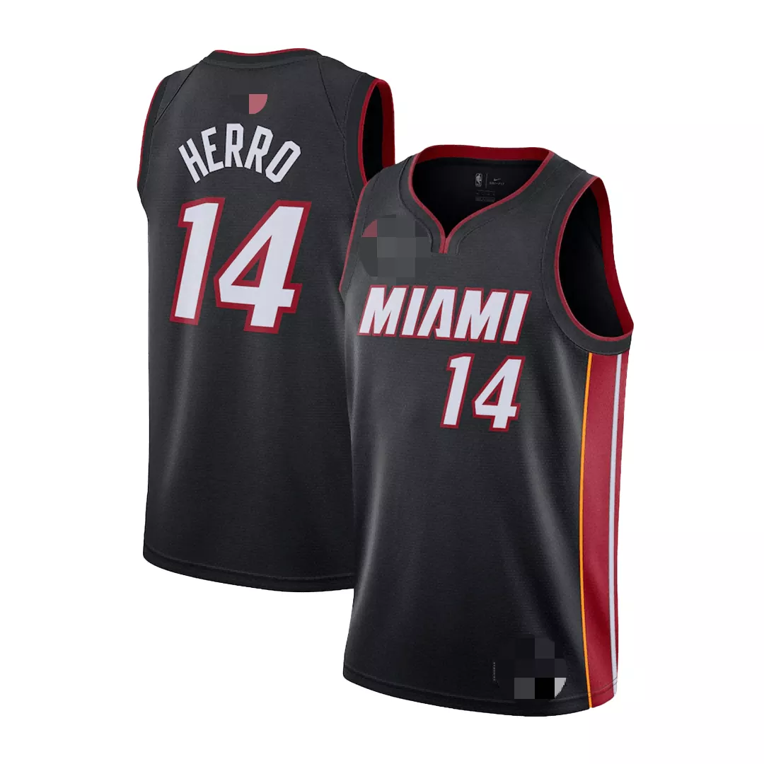 Men's Miami Heat Herro #14 Black Swingman Jersey 2020/21 - Icon Edition
