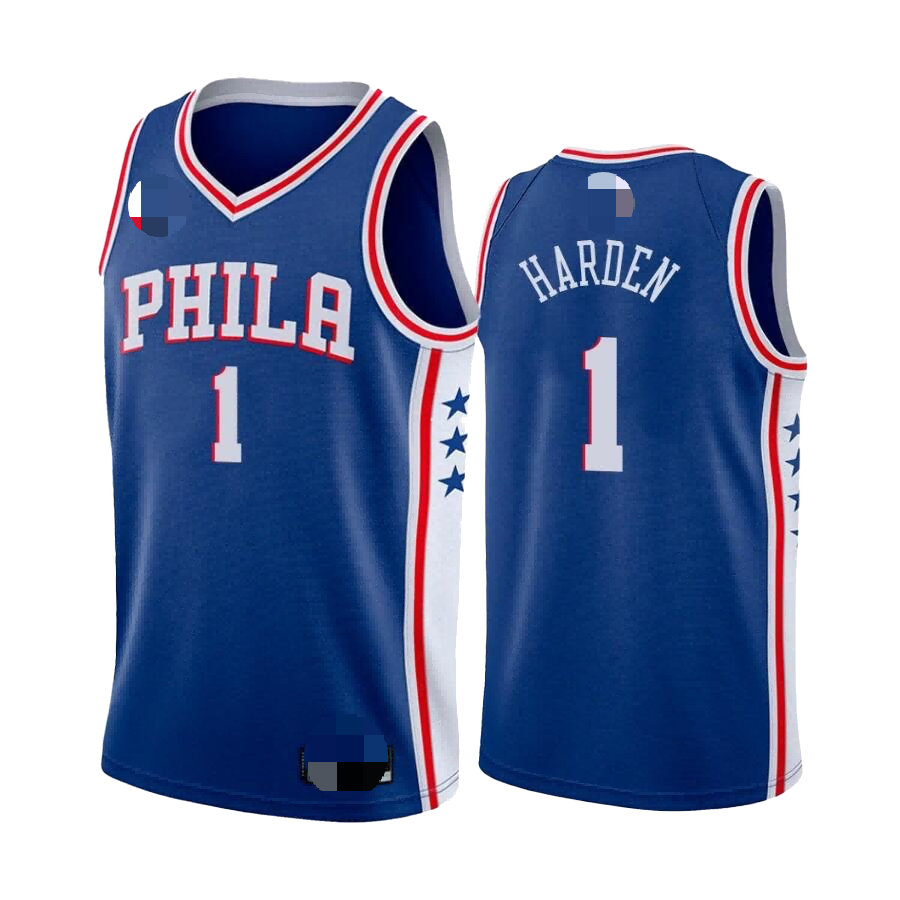 Nike Men's Philadelphia 76ers James Harden #1 White T-Shirt, XXL