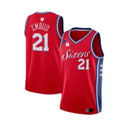 Men's Philadelphia 76ers Embiid #21 Red Swingman Jersey - Statement Edition - thejerseys