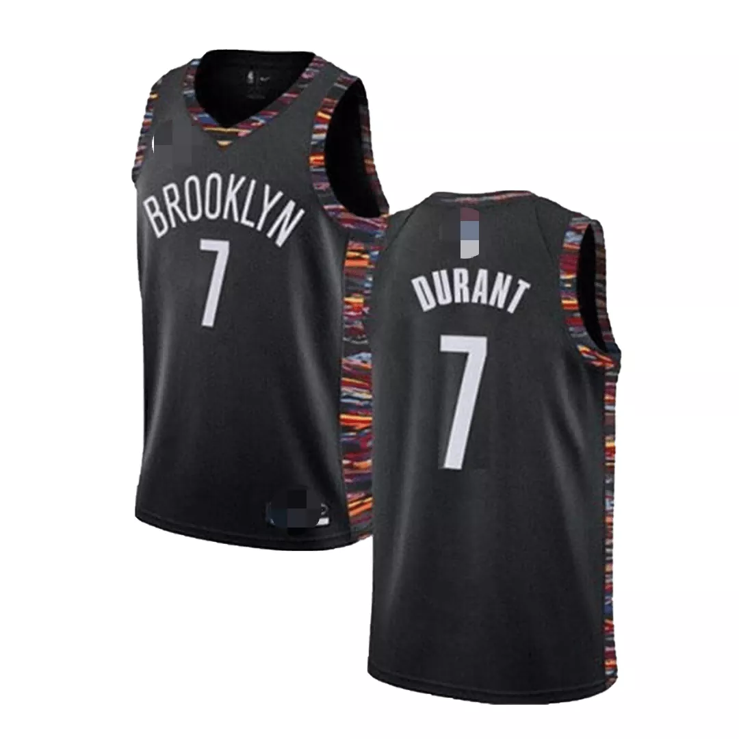 Men's Brooklyn Nets Durant #7 Black Swingman Jersey 2019/20 - City Edition - thejerseys
