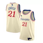 Men's Philadelphia 76ers Joel Embiid #21 Cream 2019/20 Swingman Jersey - City Edition - thejerseys