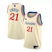 Men's Philadelphia 76ers Embiid #21 Cream Swingman Jersey 2019/20 - City Edition - thejerseys