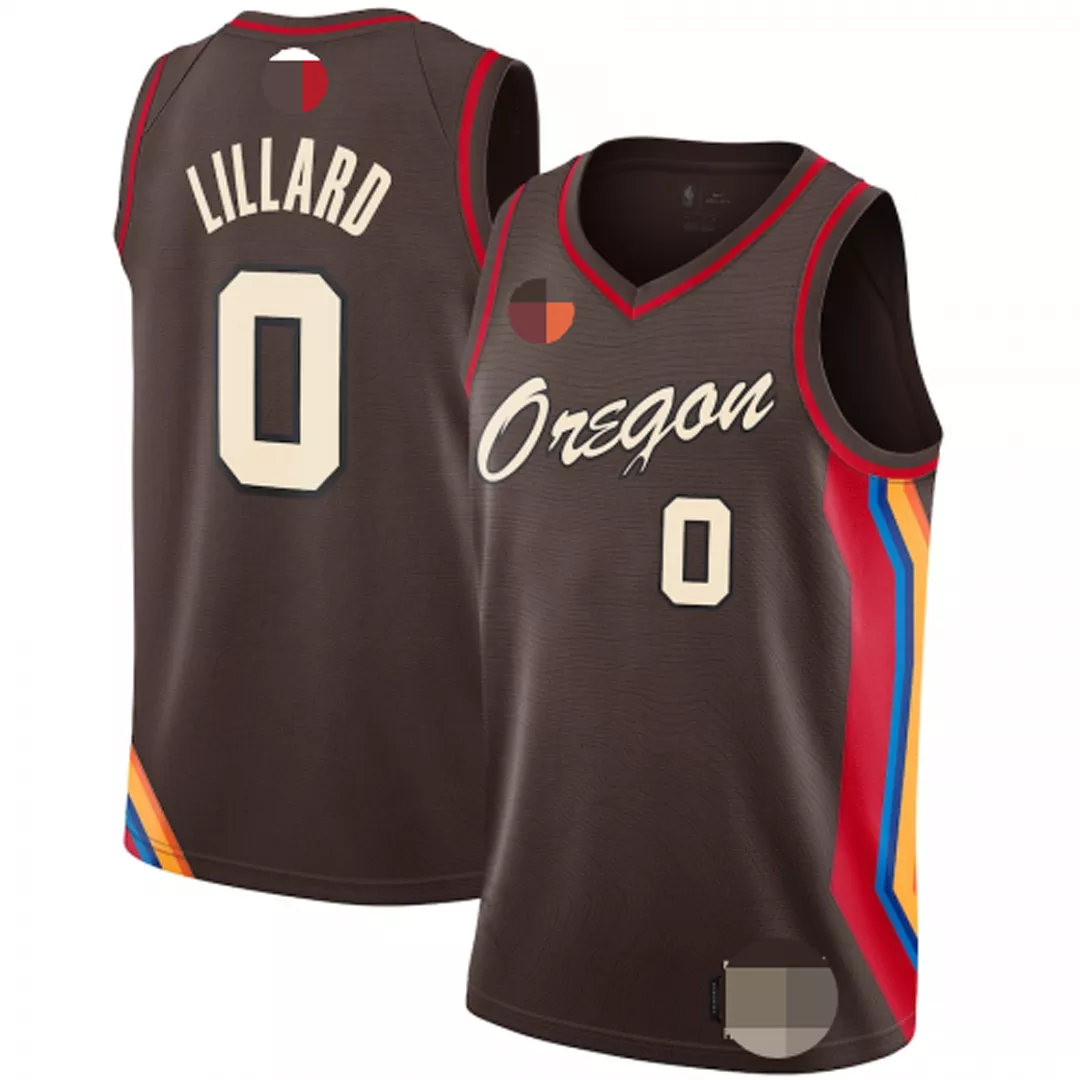 Men's Portland Trail Blazers Damian Lillard #0 Brown Swingman Jersey 2020/21 - City Edition